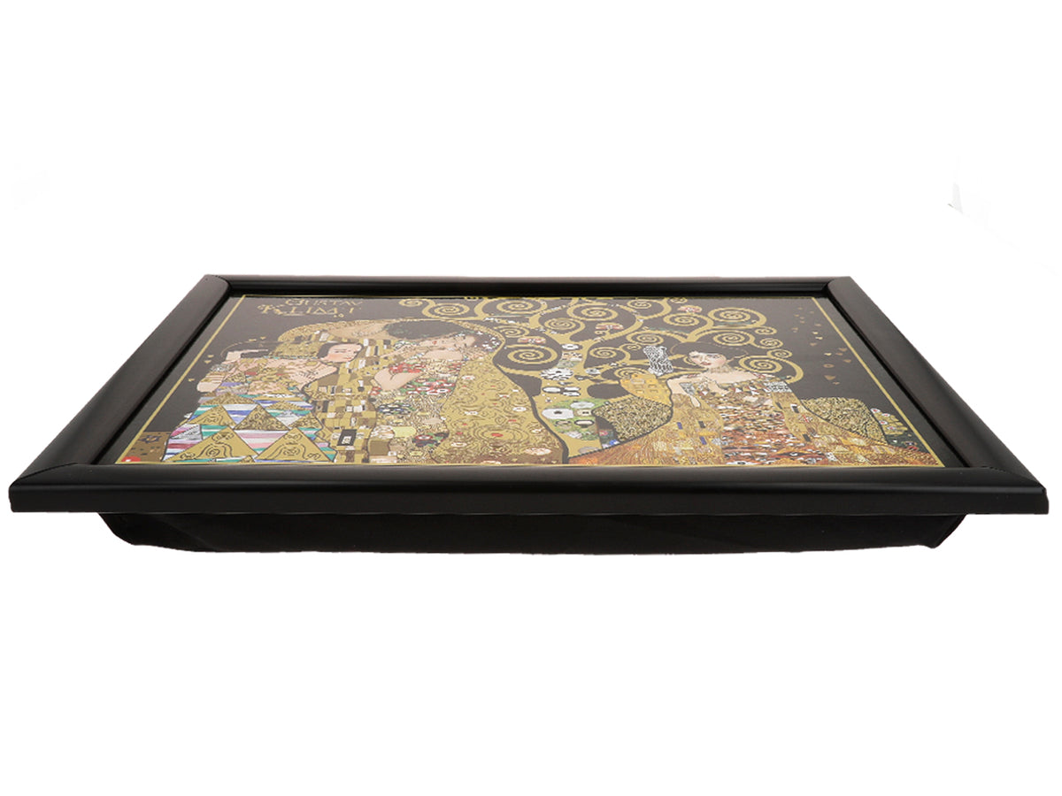 Laptopunderlag G. Klimt, Kolaż (CARMANI) med mulighed for personlig gravering, ideelt som gave, mål 30.5x40.5cm, stilfuldt og behageligt til arbejde på skødet