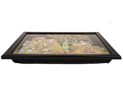 Laptopunderlag G. Klimt, Kolaż (CARMANI) med mulighed for personlig gravering, ideelt som gave, mål 30.5x40.5cm, stilfuldt og behageligt til arbejde på skødet