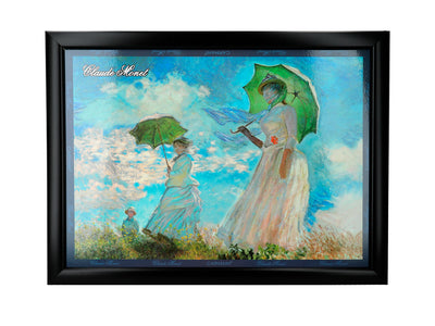 Laptopunderlag C. Monet, Kvinde med parasol, personliggjort med mulighed for gravering, elegant og kunstnerisk, 30.5x40.5cm, ideelt som gave