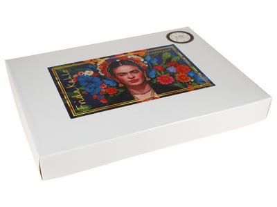 Sæt med 6 skeer belagt med 24K guld med F. Kahlo-motiv, mulighed for personlig gravering - elegant bestik som gave, 13 cm, CARMANI