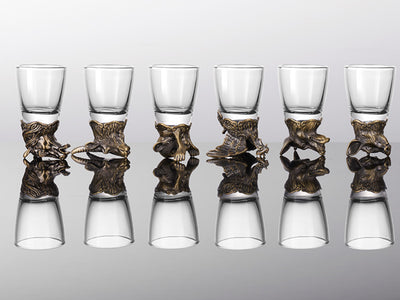 Sæt med 12 snapseglas på 25ml + karaffel på 250ml med mulighed for personlig gravering