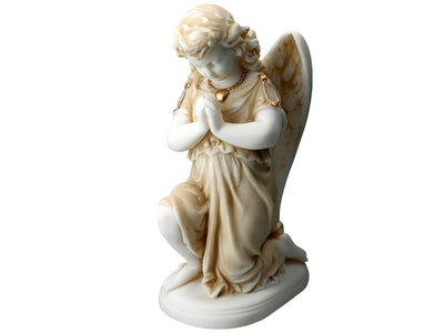 Alabastengel i bøn - figur af alabast 25cm med mulighed for personlig gravering