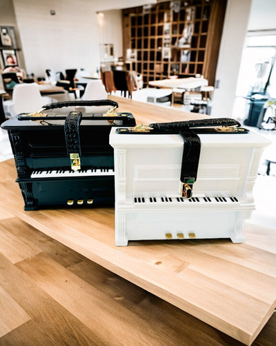 Damehåndtaske “Elegant Klaver” i Sort og Hvid