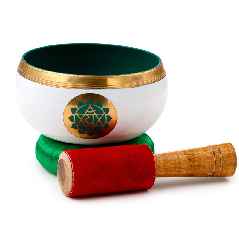 Syngeskål - grønt chakra, diameter 10 cm, højde 5 cm