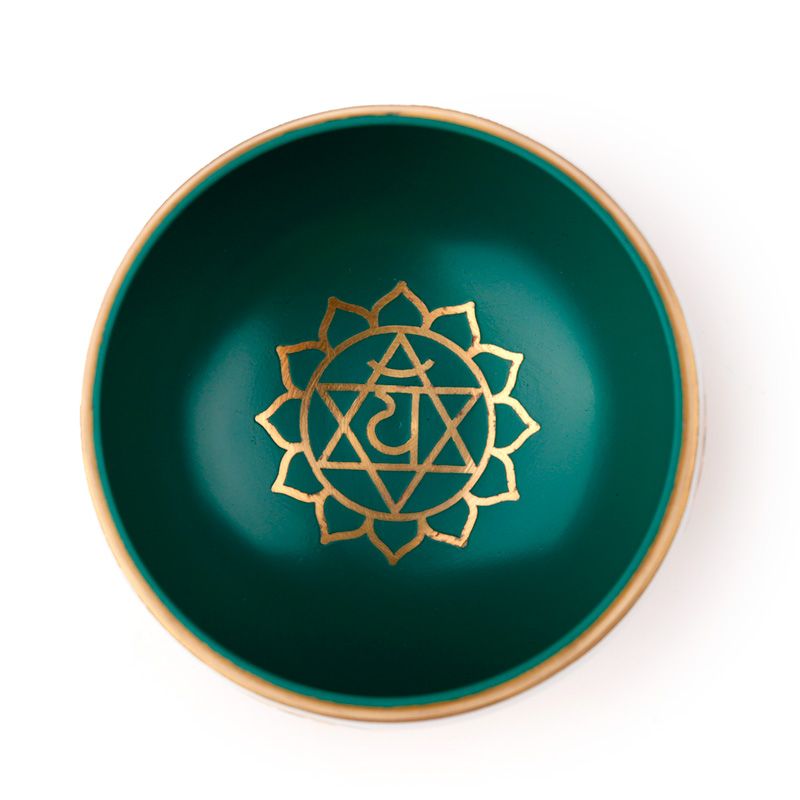 Syngeskål - grønt chakra, diameter 10 cm, højde 5 cm