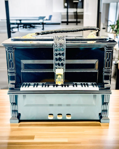 Damehåndtaske “Elegant Klaver” i Sort og Hvid