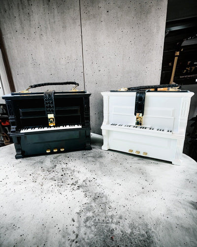 Damehåndtaske “Elegant Klaver” i Sort og Hvid