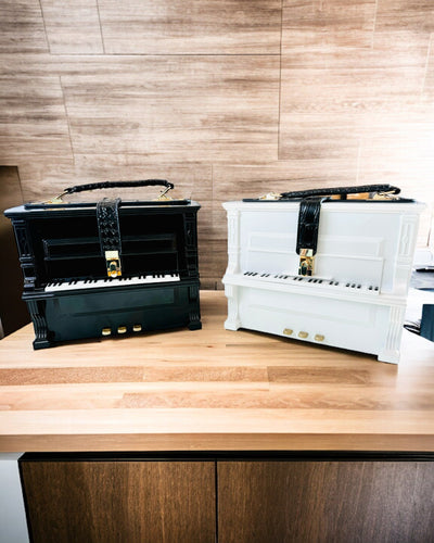 Damehåndtaske “Elegant Klaver” i Sort og Hvid