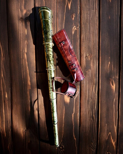 Kongelig Kikkert "Voyager 1818" – Eksklusiv, Messing, 83 cm, håndlavet, etui af Naturlæder – Samlerudgave, personliggørelse med gravering som gave