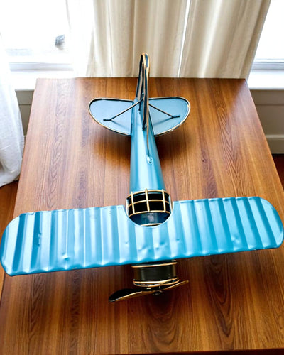 Metalmodel af flyet Blue Baron – retro, som gave, med mulighed for gravering