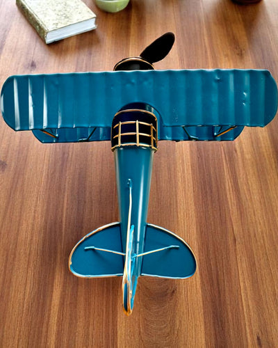 Metalmodel af flyet Blue Baron – retro, som gave, med mulighed for gravering