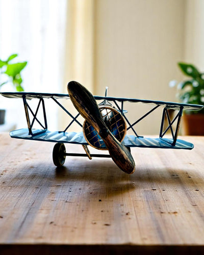 Metalmodel af flyet Blue Baron – retro, som gave, med mulighed for gravering