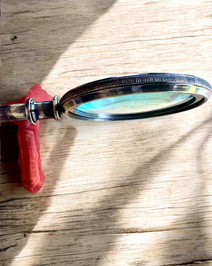 Messingforstørrelsesglas Navigator 1941 med Læderetui – Håndlavet, Premium, mulighed for personalisering som gave