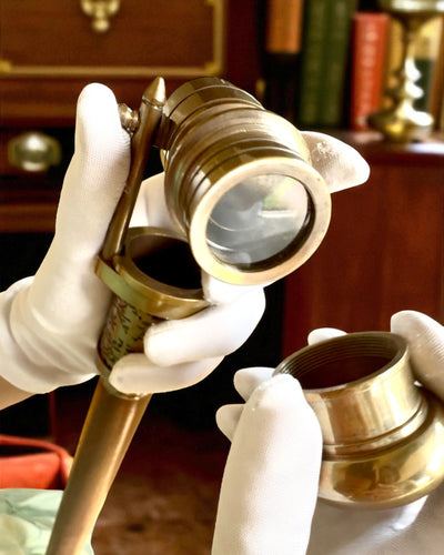 Navigatorstok 2.0 med kompas og skjult kikkert, mulighed for personlig gravering som gave