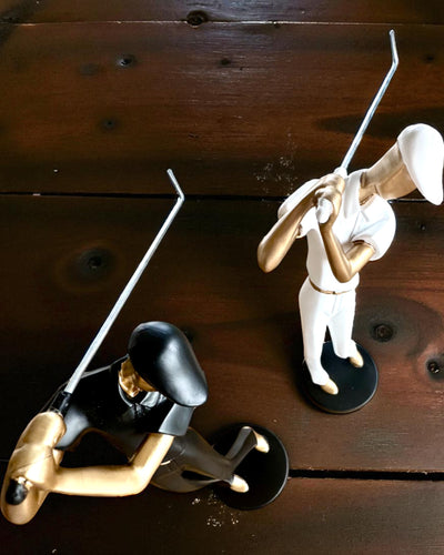 Golfspillerfigur „Swing Elegance”, 24 cm høj, dekorativ med mulighed for gravering som gave
