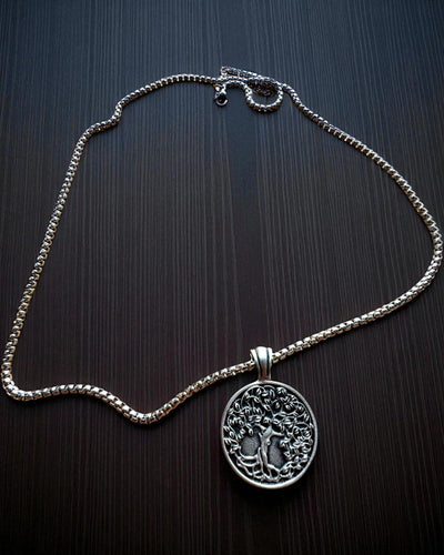 Amulet Livets Træ med Mulighed for Gravering - halskæde "Naturens Vitalitet", personalisering