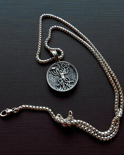 Amulet Livets Træ med Mulighed for Gravering - halskæde "Naturens Vitalitet", personalisering