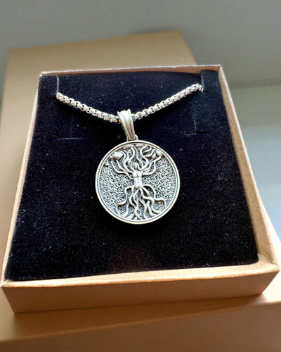 Amulet Livets Træ med Mulighed for Gravering - halskæde "Naturens Vitalitet", personalisering