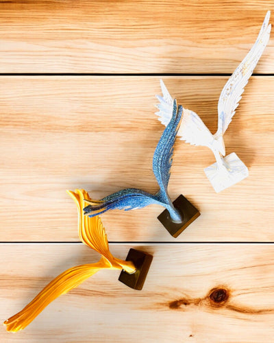 Elegant Englevinge Figur 33 cm høj – "Skræmmende Vogtere", mulighed for personlig gravering som gave, personalisering, 3 farvevarianter