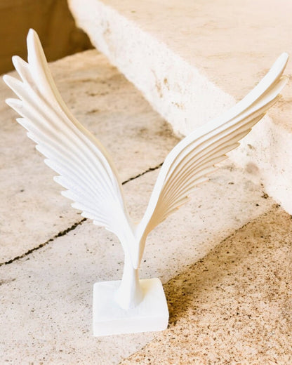 Elegant Englevinge Figur 15 cm høj – "Skræmmende Vogtere", mulighed for personlig gravering som gave, personalisering, 2 farvevarianter