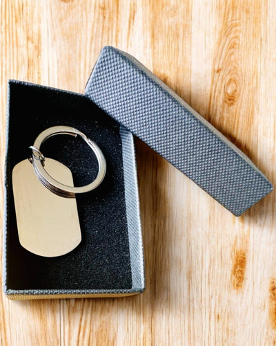 Militær ID Nøglering "Hundetegn" i Rustfrit Stål – Personlig Gravering
