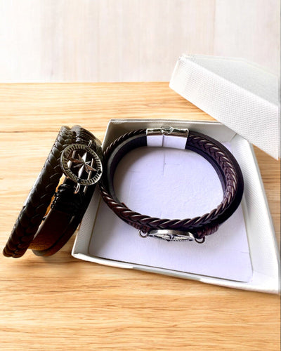 Bransoletka "Compass Adventure" - mulighed for personlig gravering som gave, 2 farvevarianter at vælge imellem