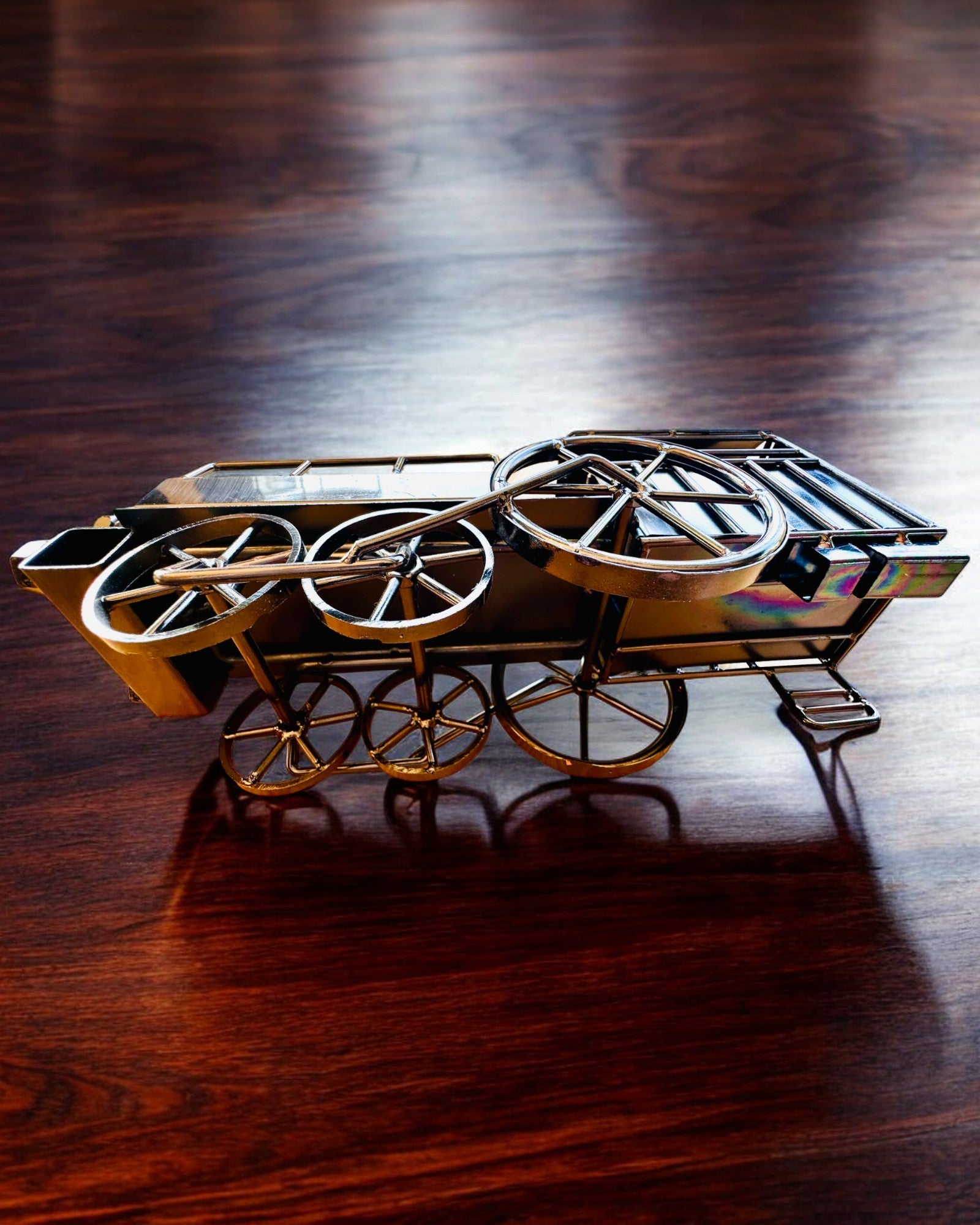 Lokomotiv af jern "Retro Express" – dekoration, model, håndlavet med mulighed for gravering