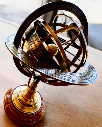 Astrolabium Artis 2 - 30 cm højde, Håndlavet med Mulighed for Gravering, dekoration til kontor, premium