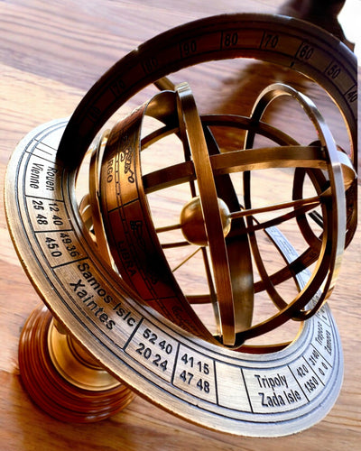Astrolabium Artis 2 - 30 cm højde, Håndlavet med Mulighed for Gravering, dekoration til kontor, premium