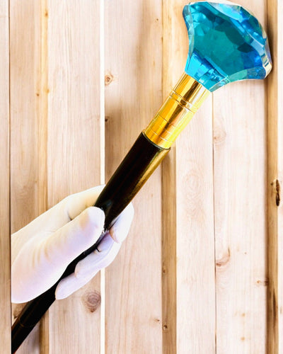 Spadserestok "Blå Diamant" - Håndlavet i træ, mulighed for gravering