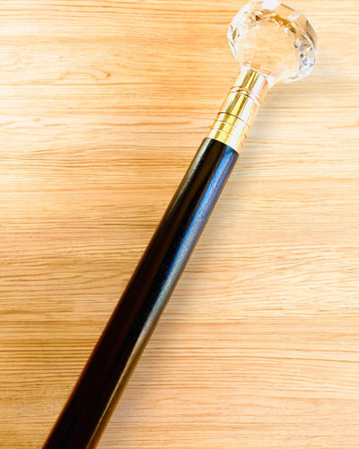 Laska til spadsereture "Hvid Diamant" - Håndlavet i træ, mulighed for gravering