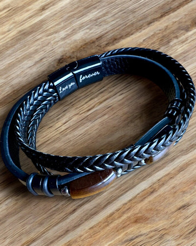 Herrearmbånd Magnetic Love – læder med mulighed for personliggørelse med gravering som gave