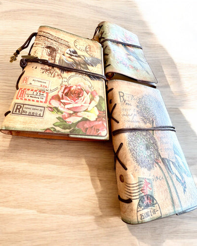 Vintage Memoire notesbog med personlig gravering - 3 designs at vælge imellem, notesbog som gave