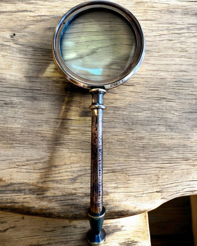 Messingforstørrelsesglas Navigator 1941 med Læderetui – Håndlavet, Premium, mulighed for personalisering som gave