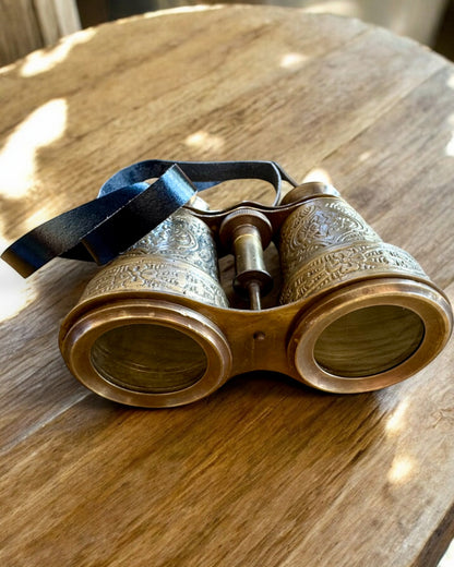 Kikkert med læderetui Victorian's Eye, 11 cm Messing, Hånddekoreret, personalisering med gravering til gave
