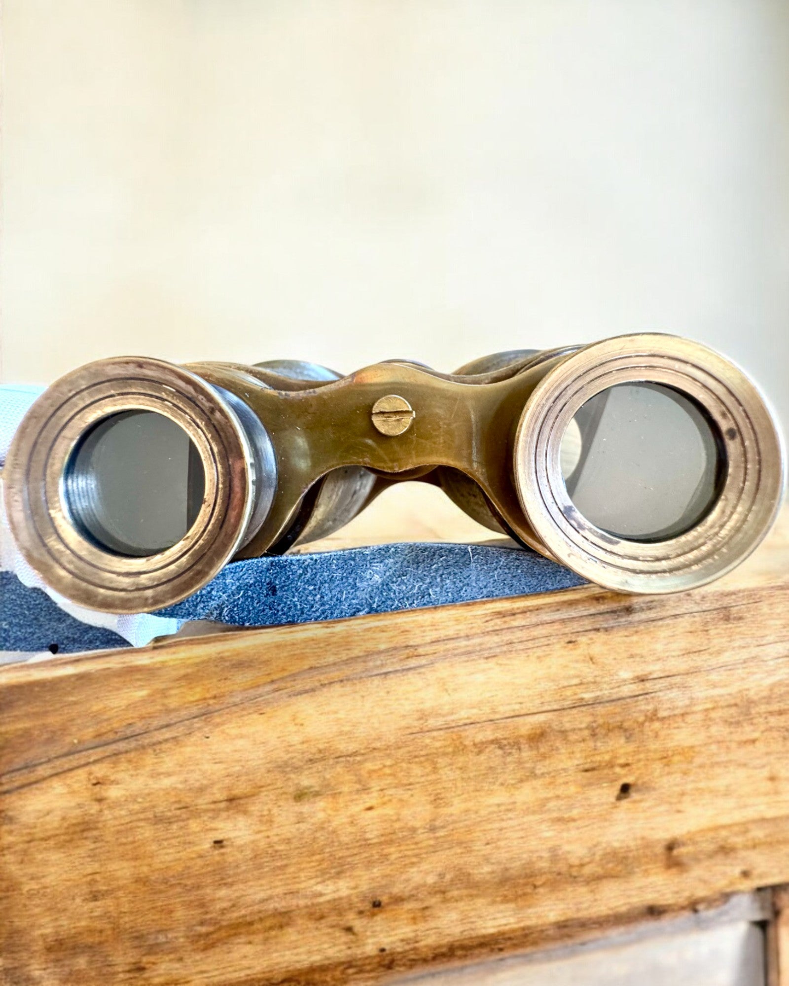 Kikkert med læderetui Victorian's Eye, 11 cm Messing, Hånddekoreret, personalisering med gravering til gave
