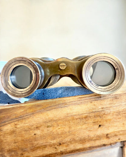 Kikkert med læderetui Victorian's Eye, 11 cm Messing, Hånddekoreret, personalisering med gravering til gave