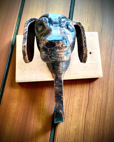 Messingbøjle Hund Ven, håndlavet, mulighed for tilpasning med gravering på træ