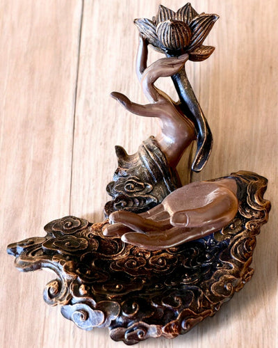 Mystisk Hånd, Røgelsesbrænder, holder til røgelse med Strømning, mulighed for tilpasning med gravering til gave