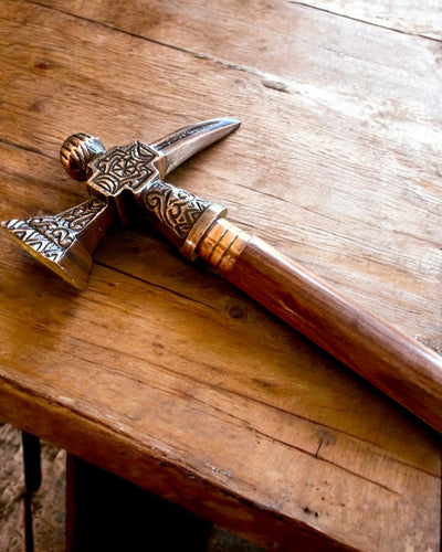 Spadserstok - VIKING med hoved i form af en kampøkse, mulighed for personliggørelse med gravering som gave