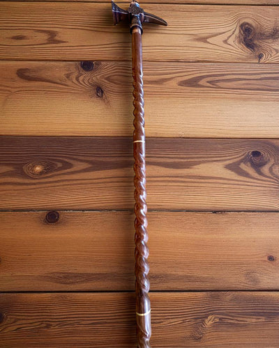 Spadserstok - VIKING med hoved i form af en kampøkse, mulighed for personliggørelse med gravering som gave