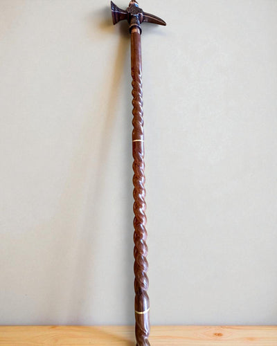 Spadserstok - VIKING med hoved i form af en kampøkse, mulighed for personliggørelse med gravering som gave