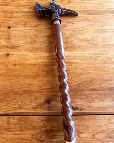 Spadserstok - VIKING med hoved i form af en kampøkse, mulighed for personliggørelse med gravering som gave