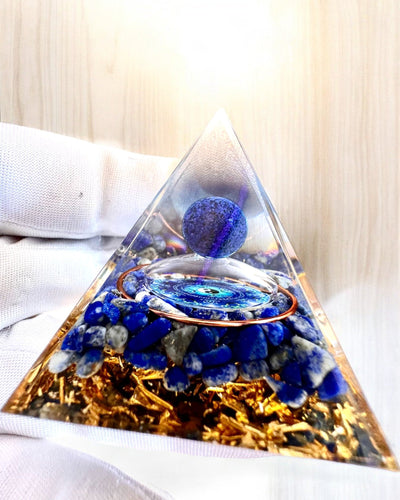 Orgonitisk energipyramide "Zenith" med Lapis Lazuli, ideel som gave