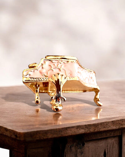 Elegant smykkeskrin "Mini Flygel - klassiske roser" - med mulighed for gravering som gave