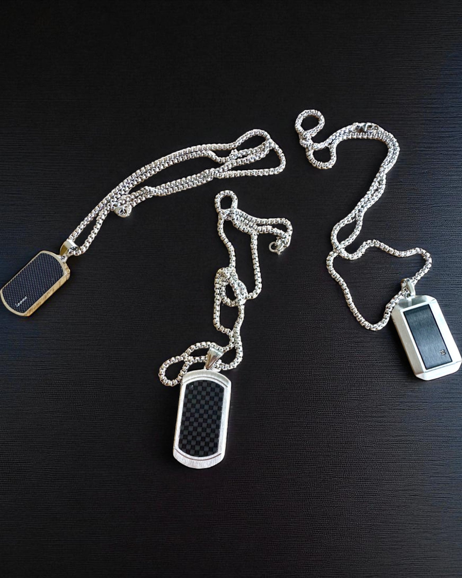 Herrehalskæde Dog Tag „SteelVision” – rustfrit stål, 15 varianter, tilpasning med gravering