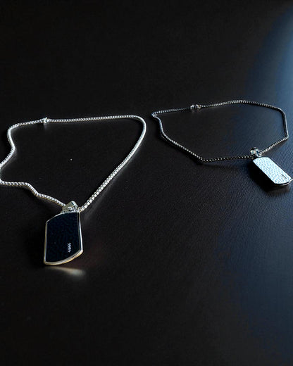 Herrehalskæde Dog Tag „SteelVision” – rustfrit stål, 15 varianter, tilpasning med gravering