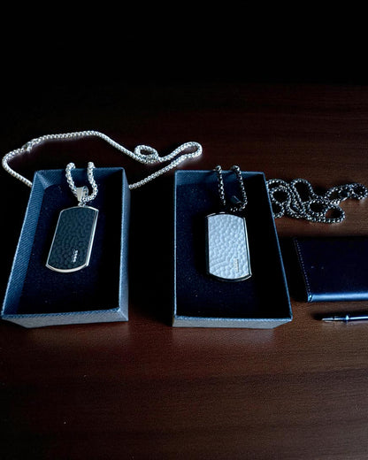 Herrehalskæde Dog Tag „SteelVision” – rustfrit stål, 15 varianter, tilpasning med gravering