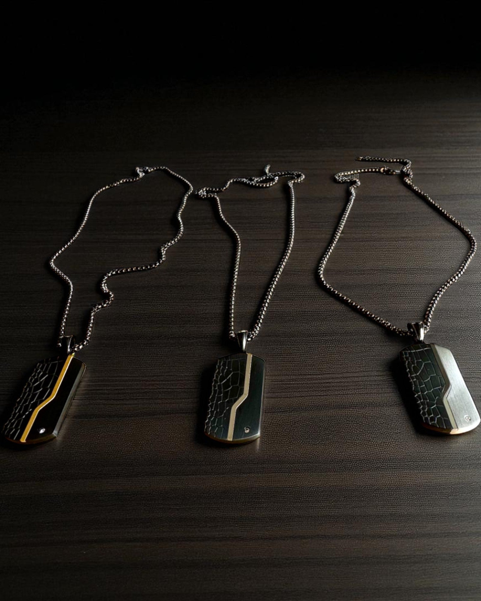 Herrehalskæde Dog Tag „SteelVision” – rustfrit stål, 15 varianter, tilpasning med gravering
