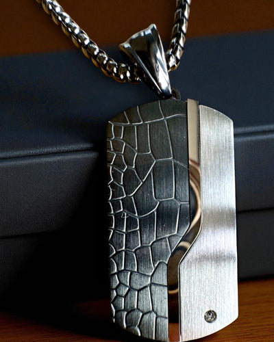 Herrehalskæde Dog Tag „SteelVision” – rustfrit stål, 15 varianter, tilpasning med gravering